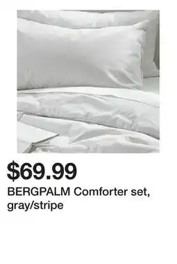 Ikea BERGPALM Comforter set, gray/stripe offer