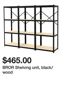 Ikea BROR Shelving unit, black/wood offer