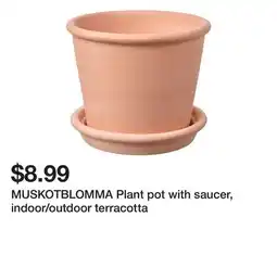Ikea MUSKOTBLOMMA Plant pot with saucer, indoor/outdoor terracotta offer