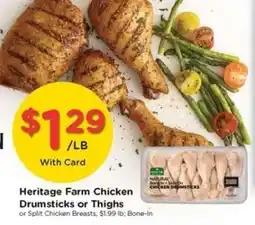 Kroger Heritage Farm Chicken Drumsticks or Thighs offer