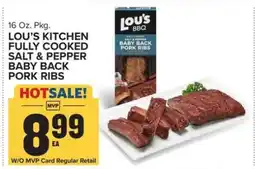 Food Lion LOU'S KITCHEN FULLY COOKED SALT & PEPPER BABY BACK PORK RIBS offer