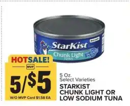 Food Lion StarKist Chunk Light or Low Sodium Tuna offer