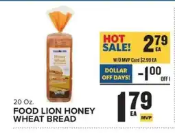 Food Lion FOOD LION HONEY WHEAT BREAD offer
