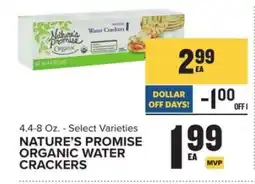 Food Lion NATURE’S PROMISE ORGANIC WATER CRACKERS offer