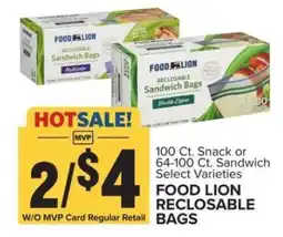 Food Lion FOOD LION RECLOSABLE BAGS offer