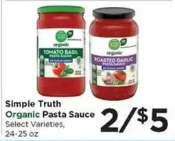 Food 4 Less Simple Truth Organic Pasta Sauce offer