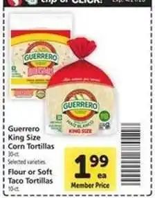 Safeway Guerrero King Size Corn Tortillas offer