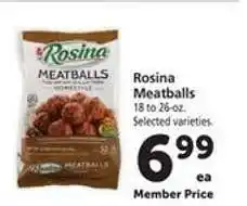 Safeway Rosina Meatballs offer