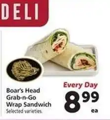 Safeway Boar's Head Grab-n-Go Wrap Sandwich offer
