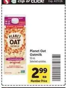 Safeway Planet Oat Oatmilk offer