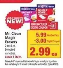 Safeway Mr. Clean Magic Erasers offer