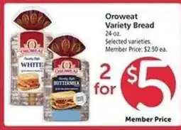 Safeway Oroweat Variety Bread offer