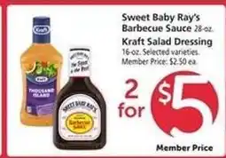 Safeway Sweet Baby Ray's Barbecue Sauce & Kraft Salad Dressing offer