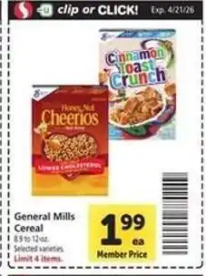 Safeway General Mills Cereal offer