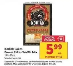 Safeway Kodiak Cakes Power Cakes Waffle Mix offer