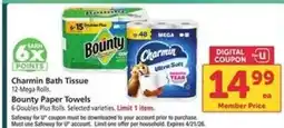 Safeway Charmin Bath Tissue offer