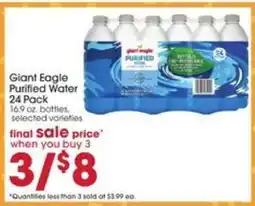 Giant Eagle Giant Eagle Purified Water 24 Pack offer