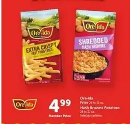 Safeway Ore-Ida Fries or Hash Browns offer
