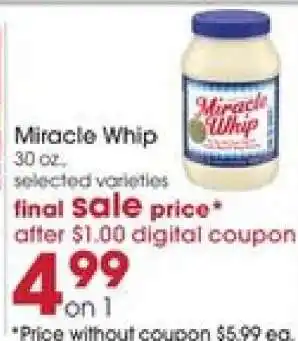 Giant Eagle Miracle Whip offer