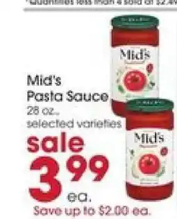 Giant Eagle Mid's Pasta Sauce offer