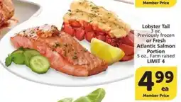 Albertsons Lobster Tail or Fresh Atlantic Salmon Portion offer