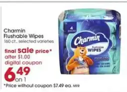 Giant Eagle Charmin Flushable Wipes offer