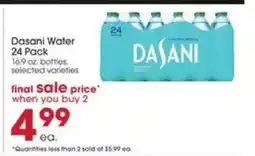 Giant Eagle Dasani Water 24 Pack offer