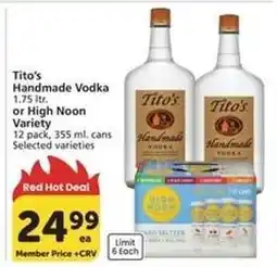 Albertsons Tito's Handmade Vodka or High Noon Variety offer