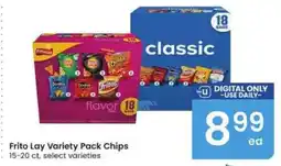 Albertsons Frito Lay Variety Pack Chips offer