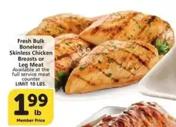 Albertsons Fresh Bulk Boneless Skinless Chicken Breasts or Leg Meat offer