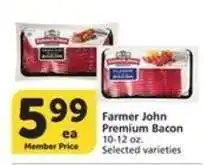 Albertsons Farmer John Premium Bacon offer