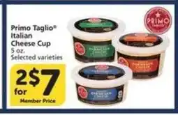 Albertsons Primo Taglio Italian Cheese Cup offer