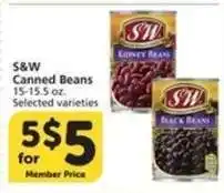 Albertsons S & W Canned Beans offer