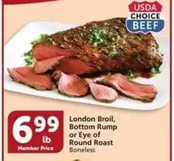 Albertsons London Broil, Bottom Rump or Eye of Round Roast offer