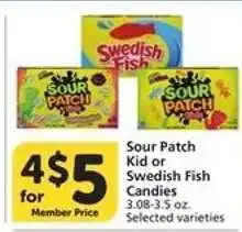 Albertsons Sour Patch Kid or Swedish Fish Candies offer