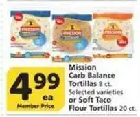 Albertsons Mission Carb Balance Tortillas offer