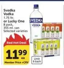 Albertsons Svedka Vodka or Lucky One offer