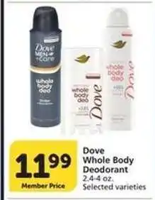 Albertsons Dove Whole Body Deodorant offer