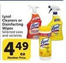 Albertsons Lysol Cleaners or Disinfecting Wipes offer