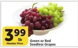 Albertsons Green or Red Seedless Grapes offer