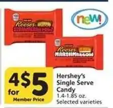 Albertsons Hershey's Single Serve Candy offer
