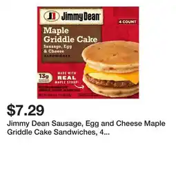 Wegmans Jimmy Dean Sausage, Egg and Cheese Maple Griddle Cake Sandwiches, 4 ct Pack offer
