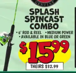 Ollie's SPLASH SPINCAST COMBO offer