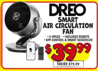 Ollie's DREO SMART AIR CIRCULATION FAN offer