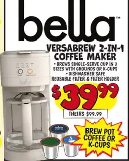 Ollie's VERSABREW 2-IN-1 COFFEE MAKER offer