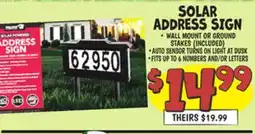 Ollie's SOLAR ADDRESS SIGN offer