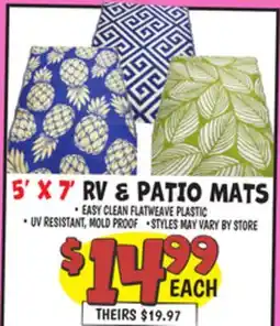 Ollie's 5' X 7' RV & PATIO MATS offer