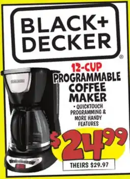 Ollie's BLACK+DECKER 12-CUP PROGRAMMABLE COFFEE MAKER offer
