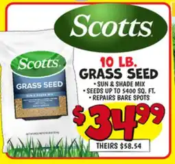 Ollie's SCOTTS 10 LB. GRASS SEED offer
