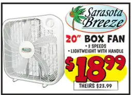 Ollie's SARASOTA BREEZE 20 BOX FAN offer